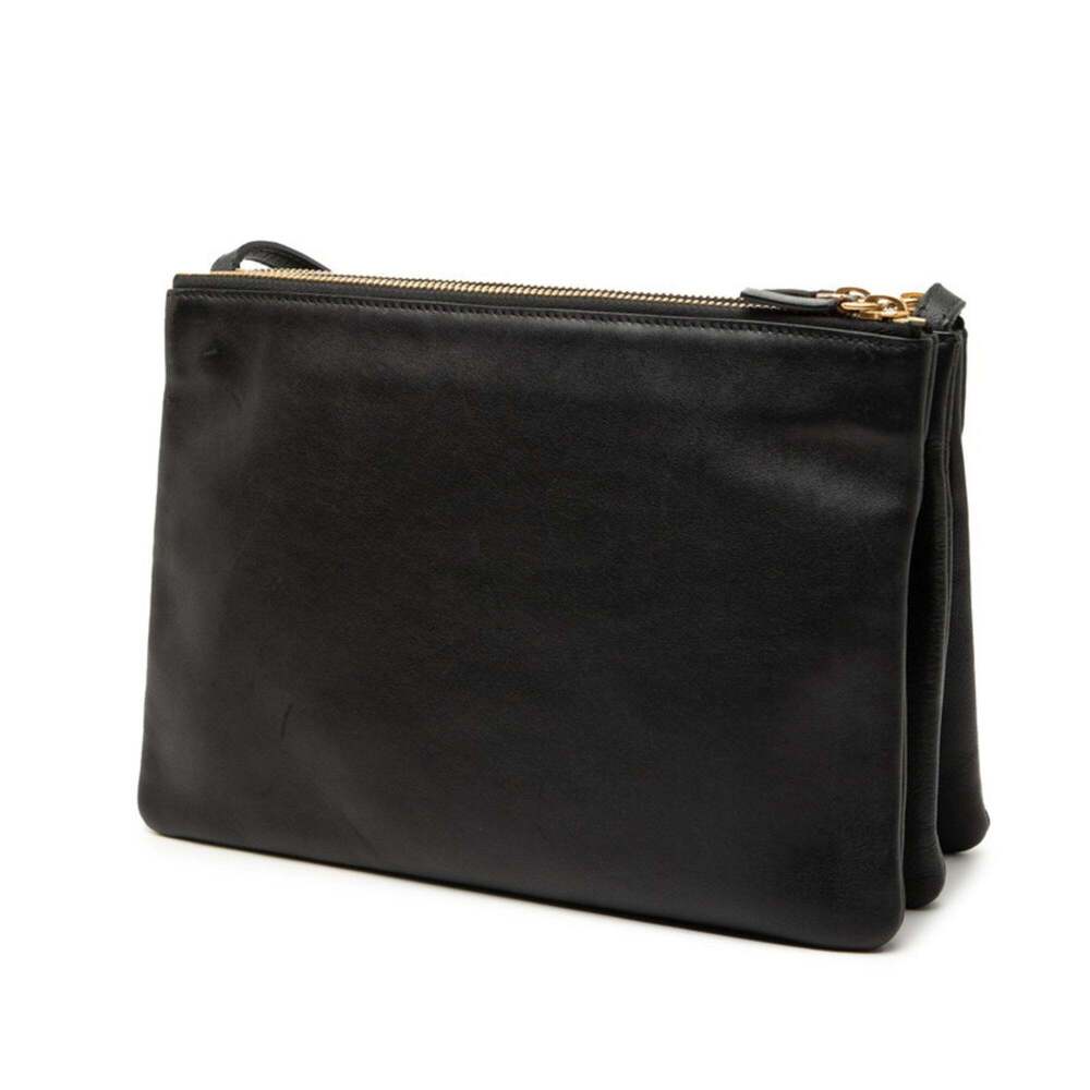 Celine Trio Crossbody Shoulder Bag in Black Leather for Women - Picture 2 of 6